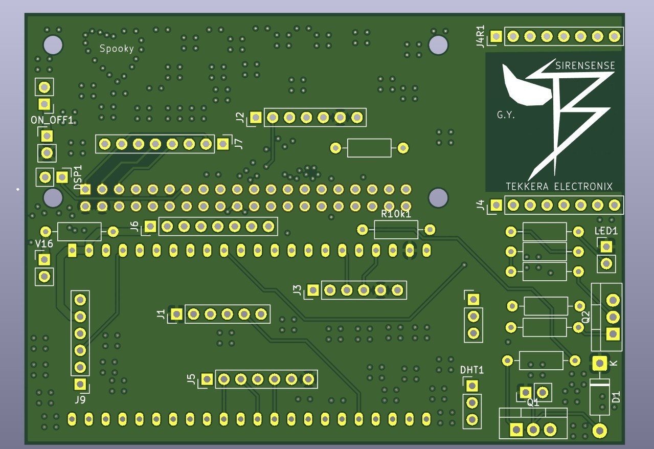 Trazado en KiCad de una placa propia de SirenSense